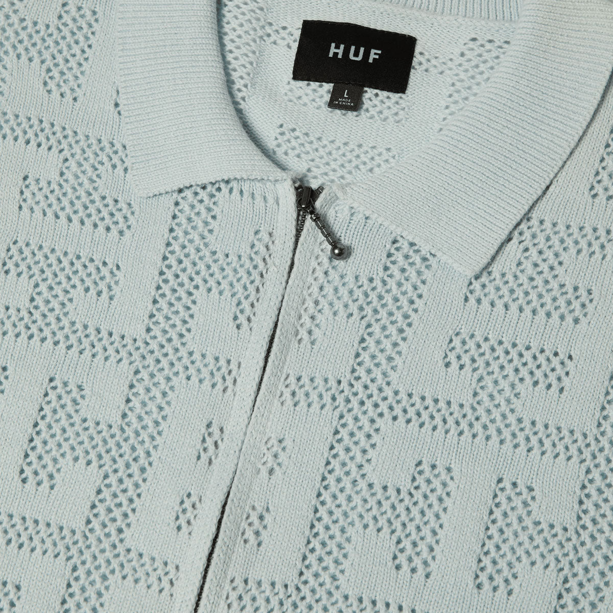 HUF Monogram Jacquard Zip Sweater - Sky image 2