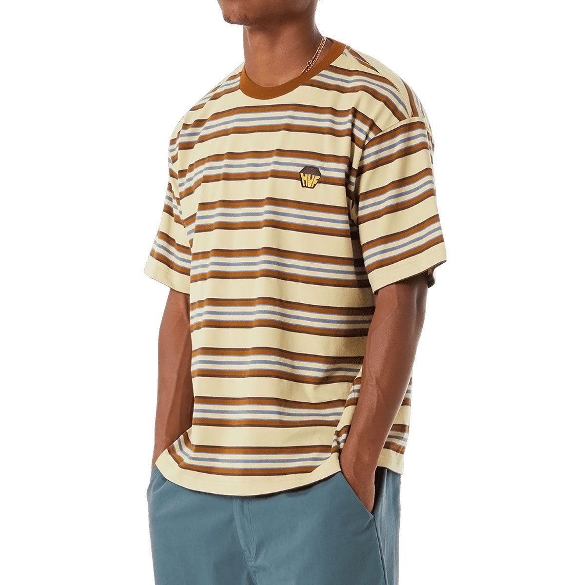 HUF Big Block Stripe Boxy T-Shirt - Clay image 5