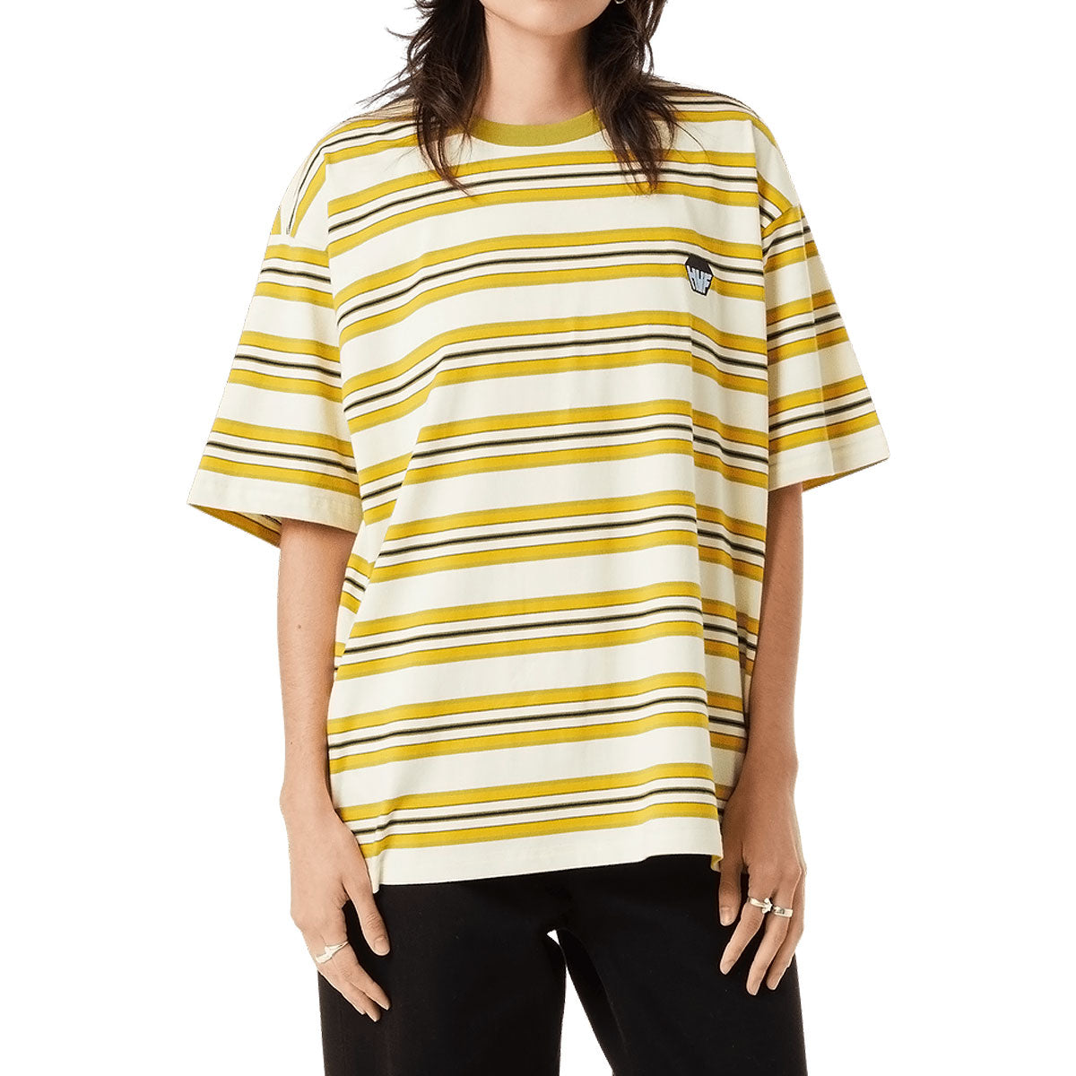 HUF Big Block Stripe Boxy T-Shirt - Pale Yellow image 4