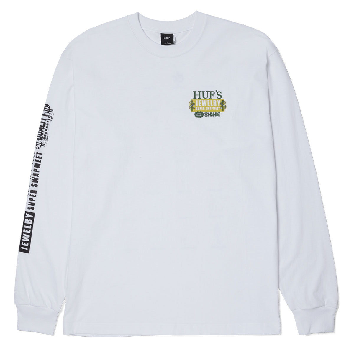 HUF Jewelry L/S T-Shirt White Tシャツ HUF Jewelry Long Sleeve T-Shirt - White – CCS