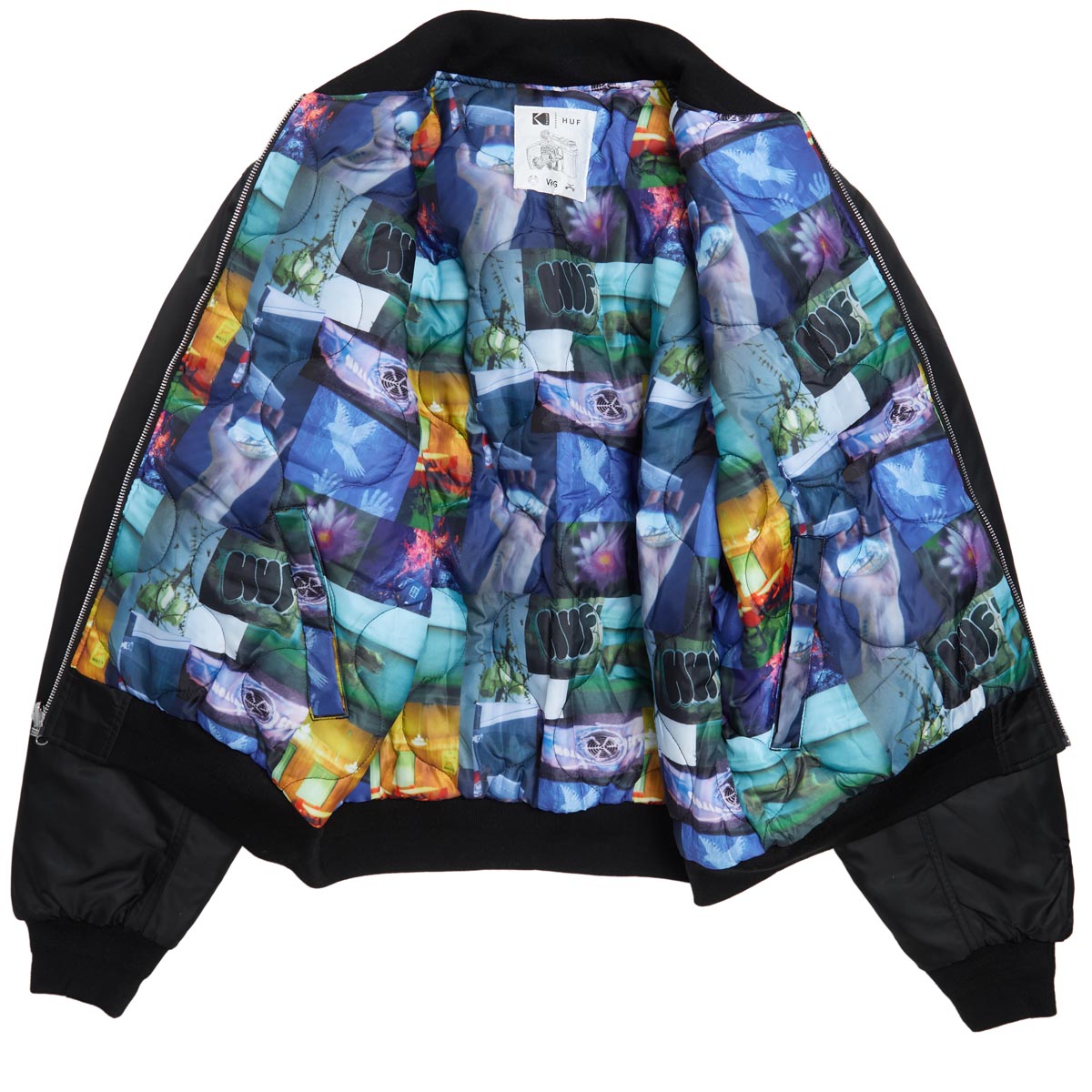 Huf x Kodak Collage Bomber Jacket - Black – CCS Huf x Kodak Collage Bomber Jacket - Black – CCS