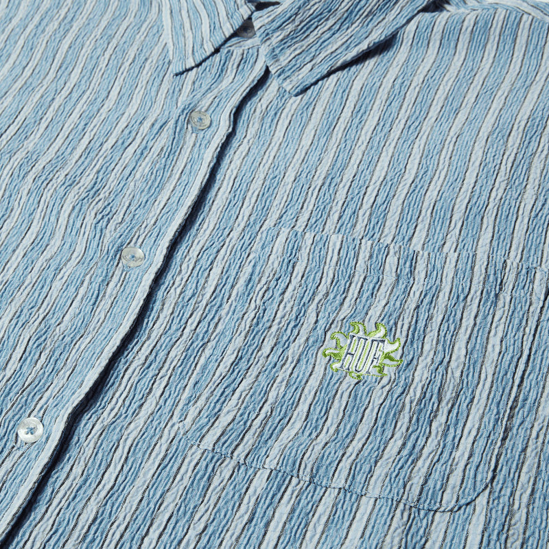 HUF Apollo Striped Shirt - Pool Blue