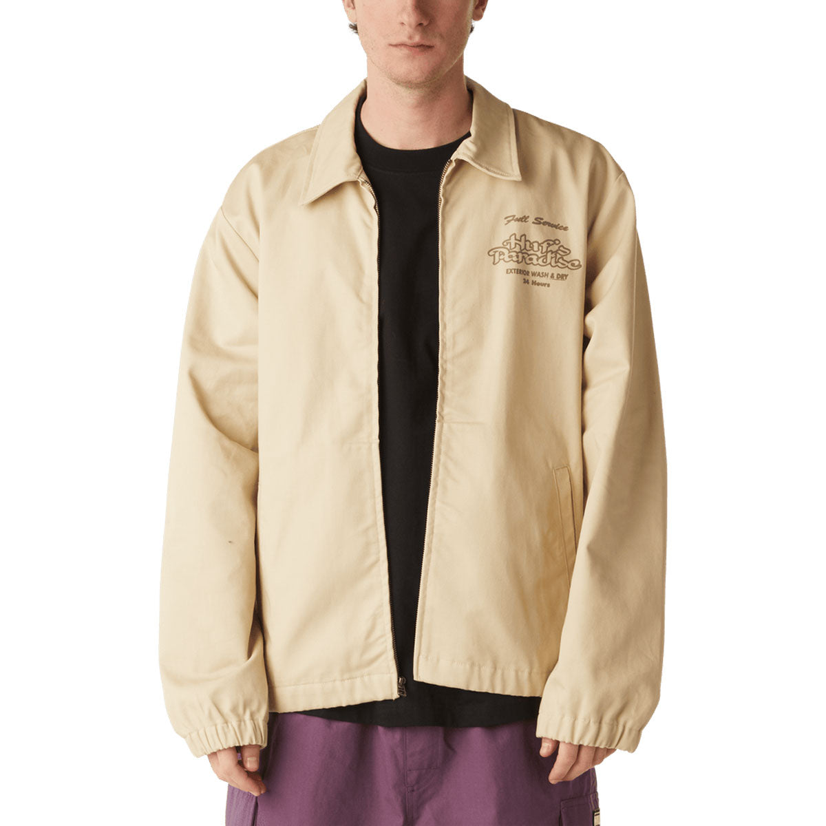 HUF Full Service Shop Jacket - Khaki image 1