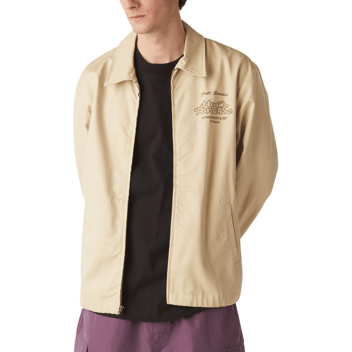 HUF Full Service Shop Jacket - Khaki image 6