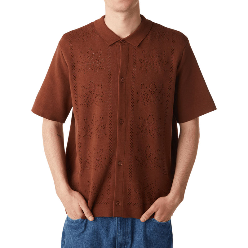 HUF Plantlife Perforated Knit Shirt - Sierra