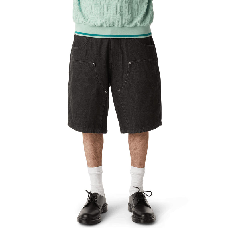 HUF Classic H Double Knee Denim Shorts - Black Denim