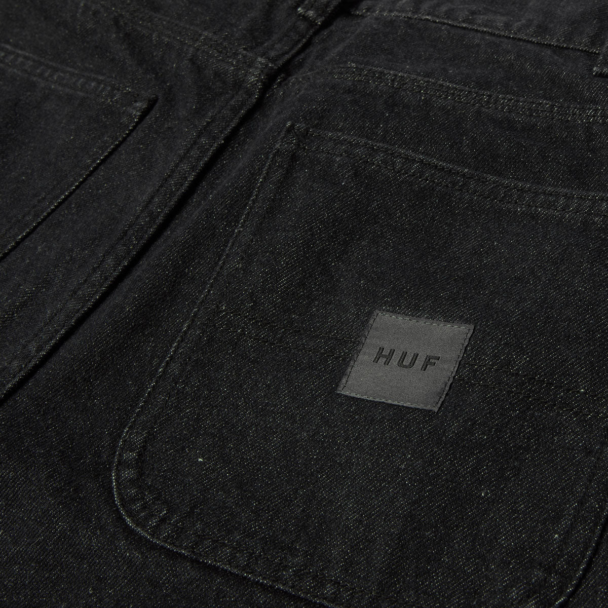 HUF Classic H Double Knee Denim Shorts - Black Denim image 6