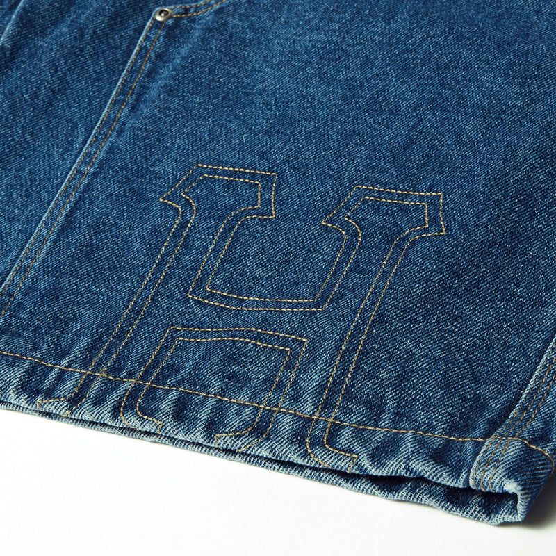 HUF Classic H Double Knee Denim Shorts - Stone Wash Indigo