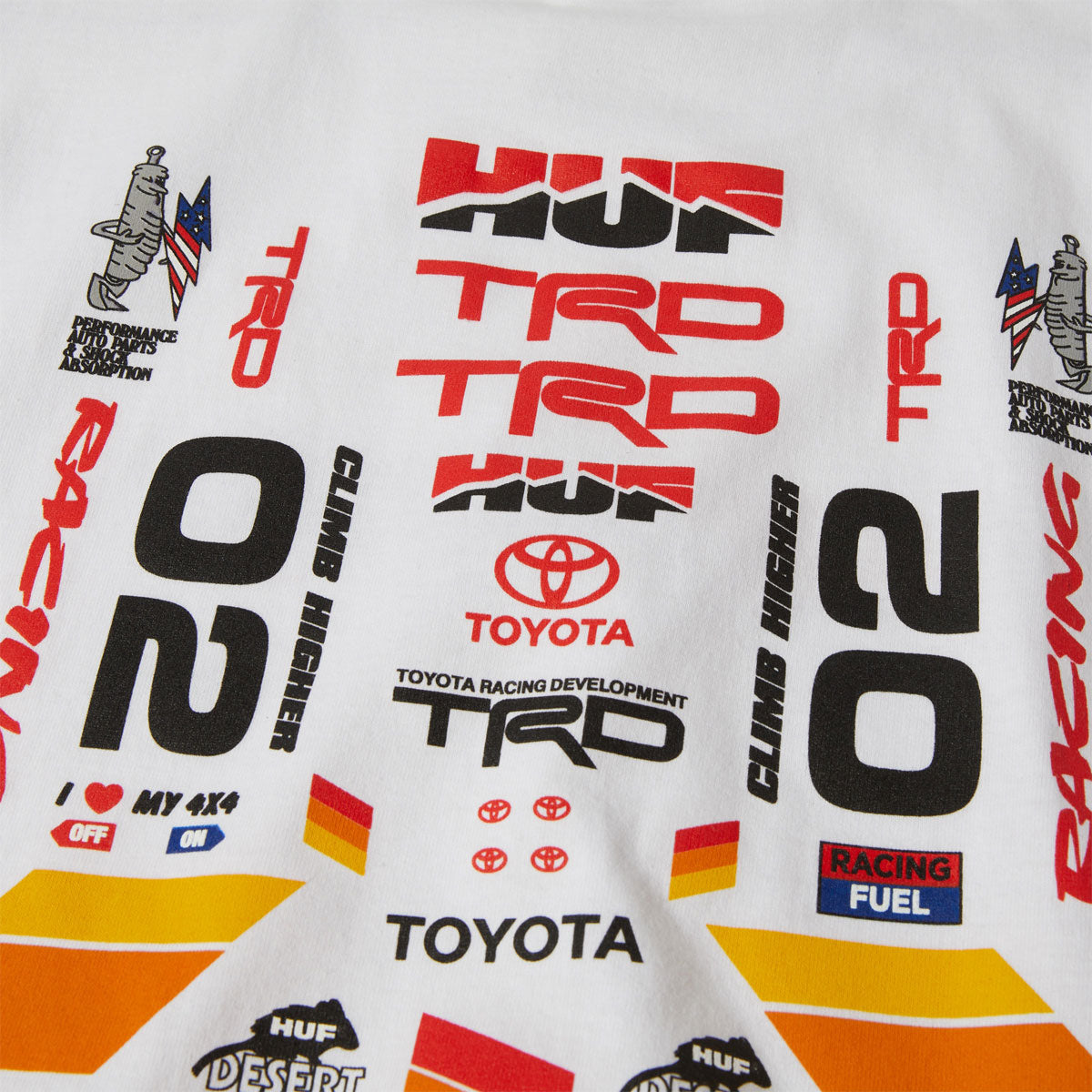 Huf x Toyota Stickered T-Shirt - White image 4