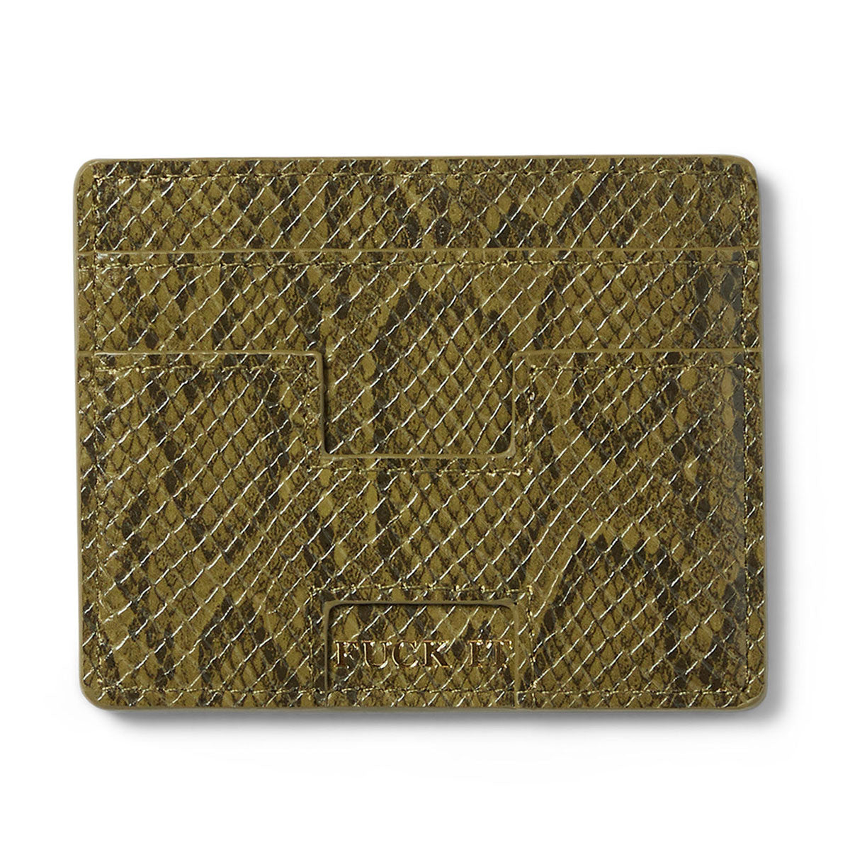 HUF Fuck It Snakeskin Cardholder Wallet - Green image 1