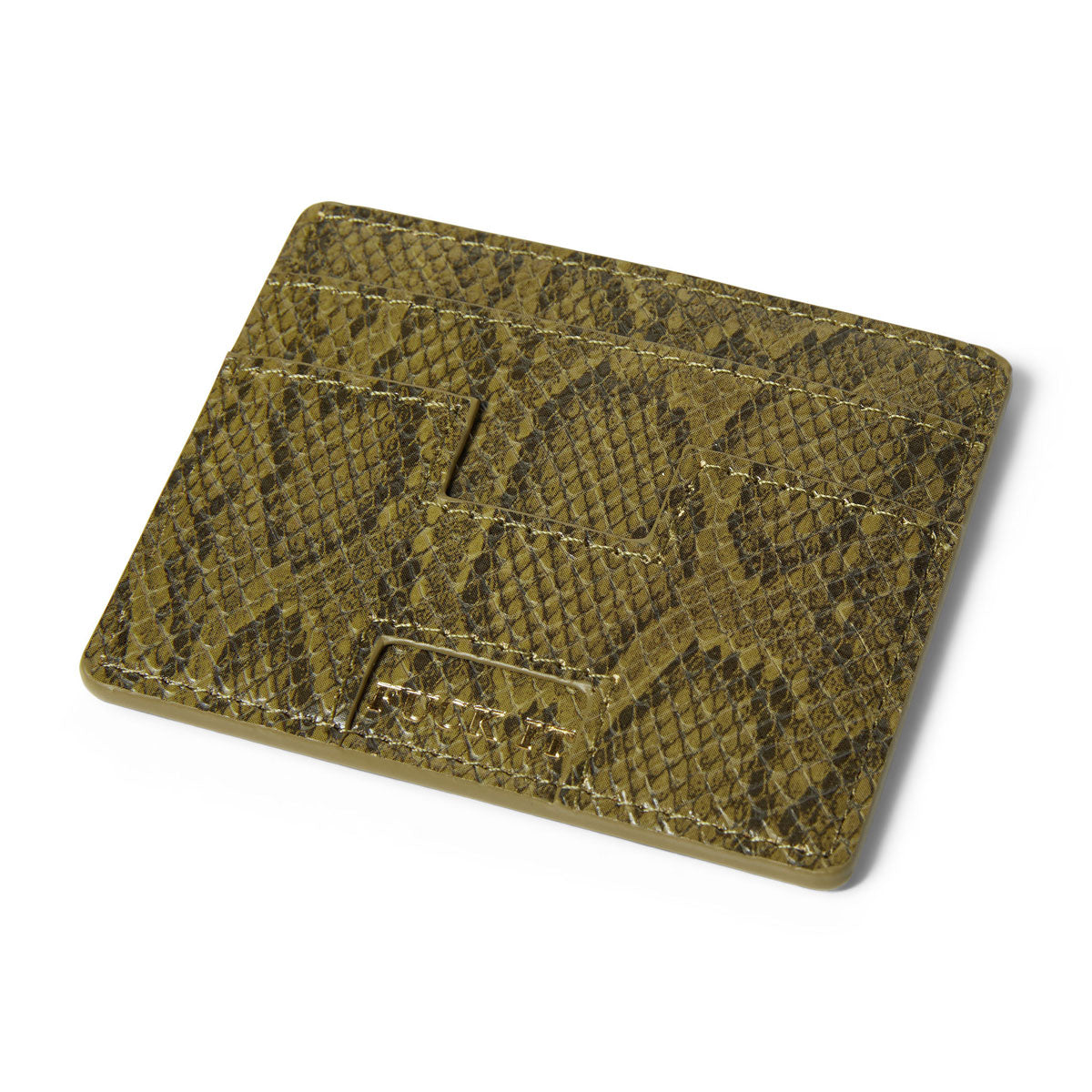 HUF Fuck It Snakeskin Cardholder Wallet - Green image 3