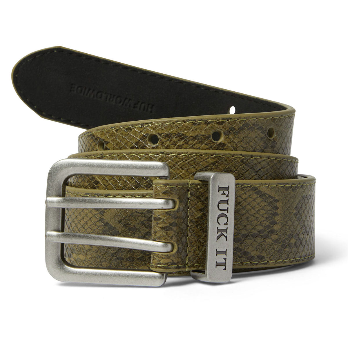 HUF Fuck It Snakeskin Belt - Green image 1
