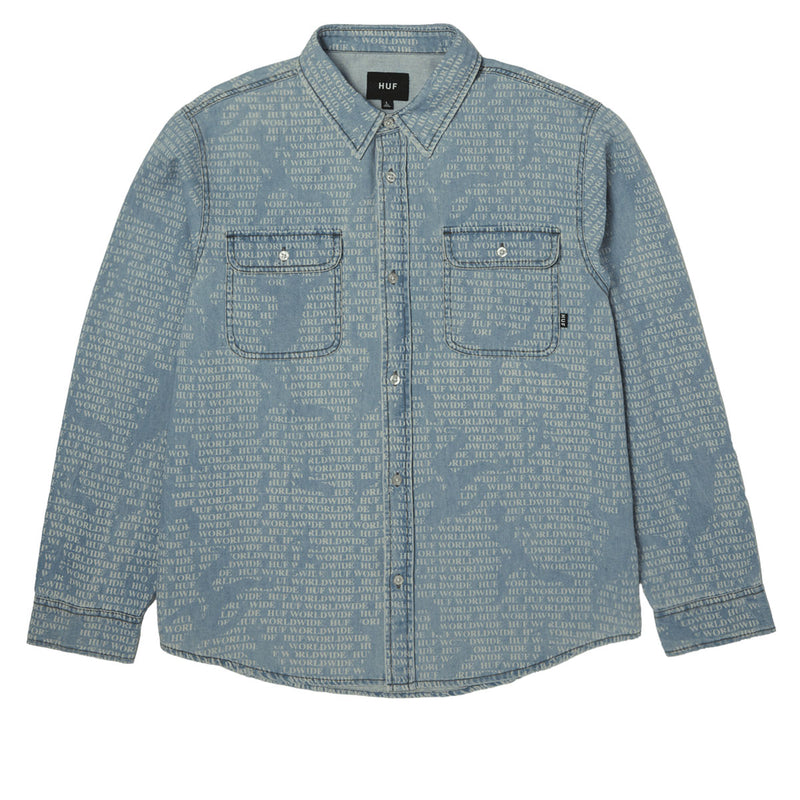 HUF Ceremony Long Sleeve Denim Shirt - Indigo