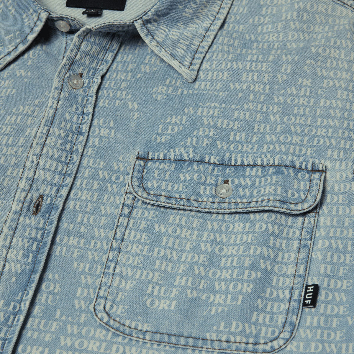 HUF Ceremony Long Sleeve Denim Shirt - Indigo image 4