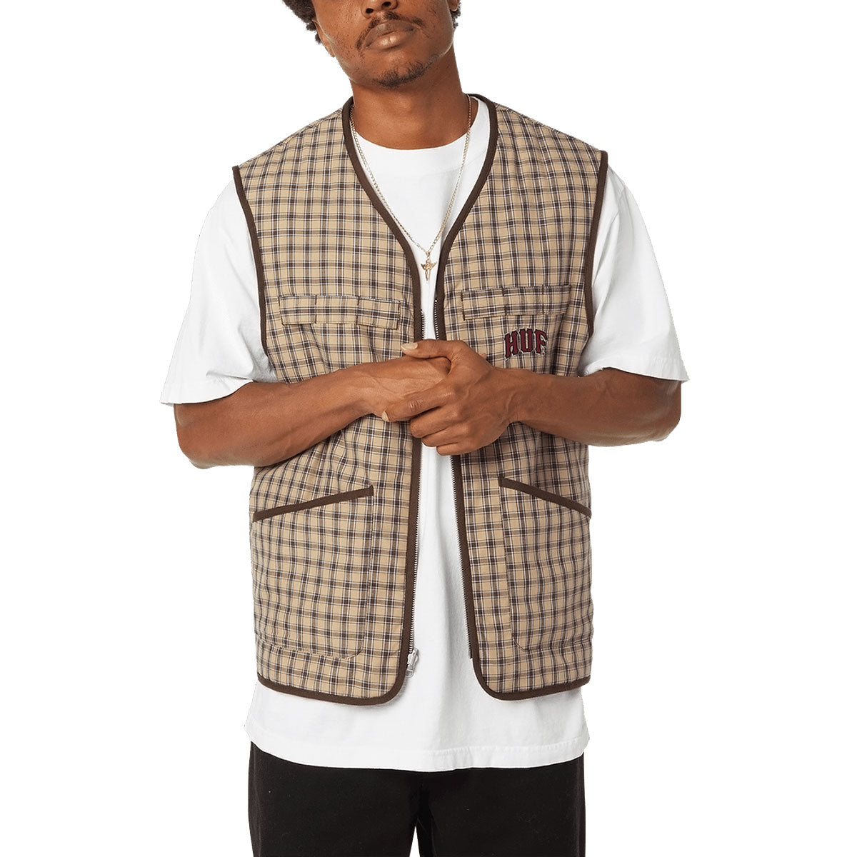 HUF Poynter Reversible Vest - Clay image 3