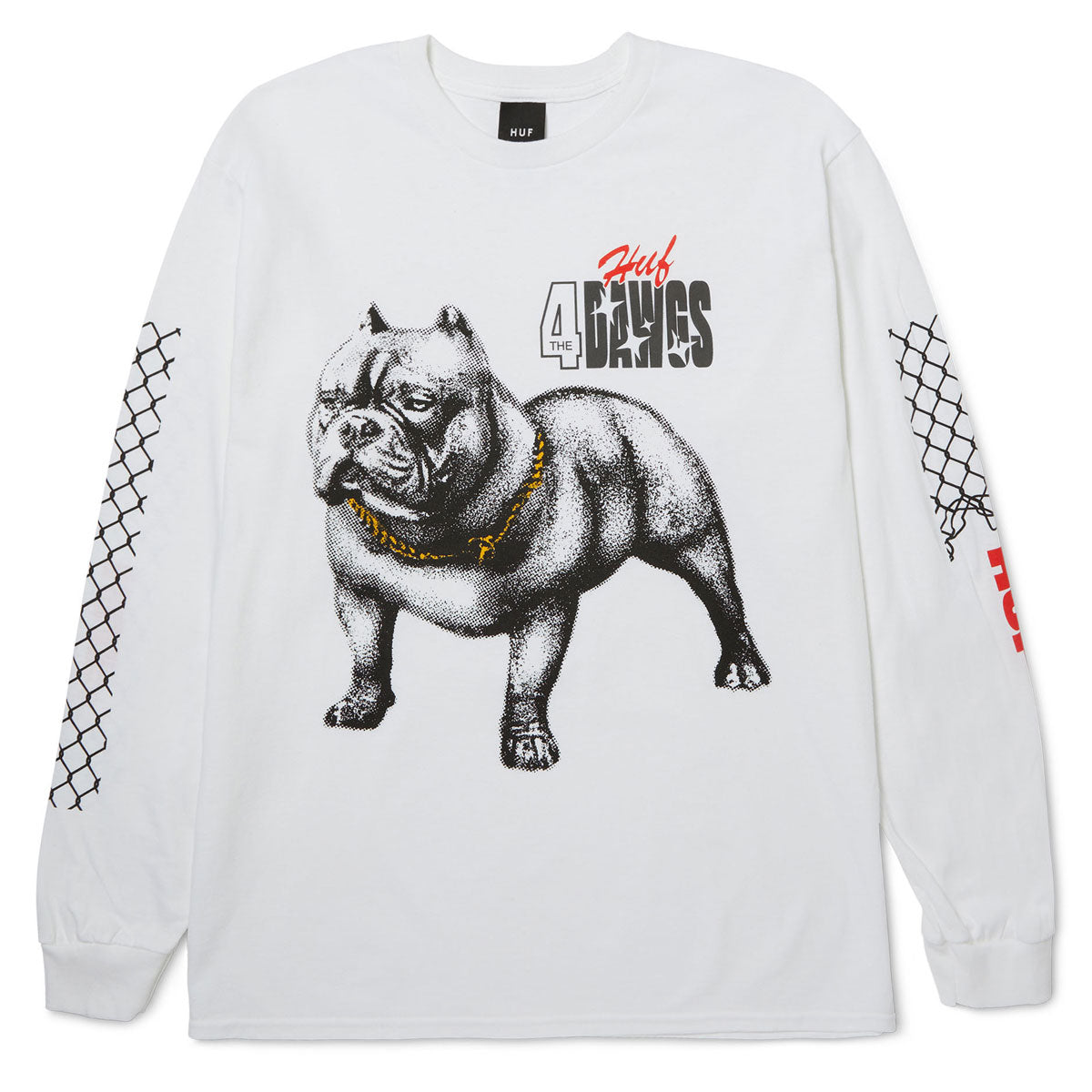 HUF 4 The Dawgs Long Sleeve T-Shirt - White image 1