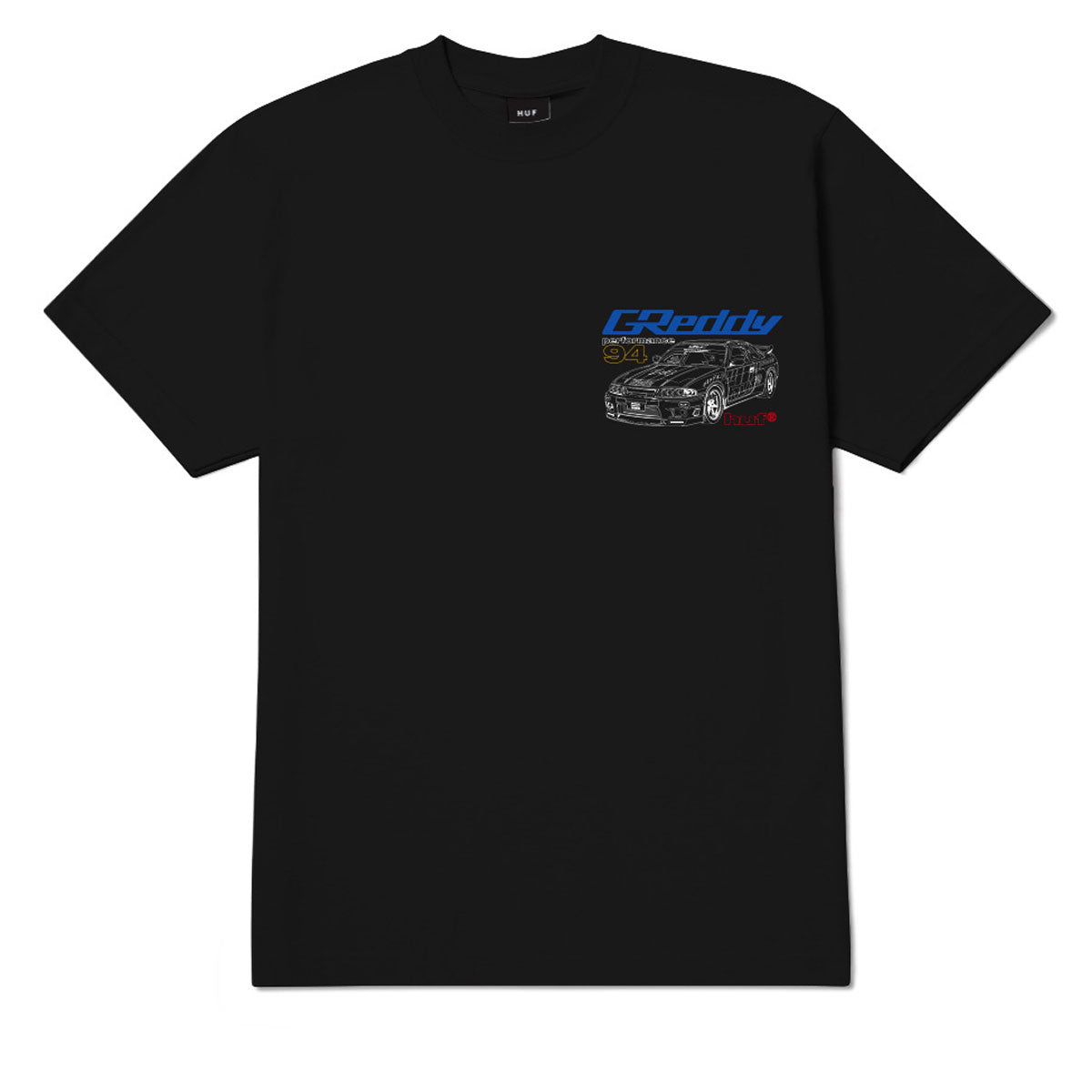 HUF x Greddy Diagram T-Shirt - Black image 1