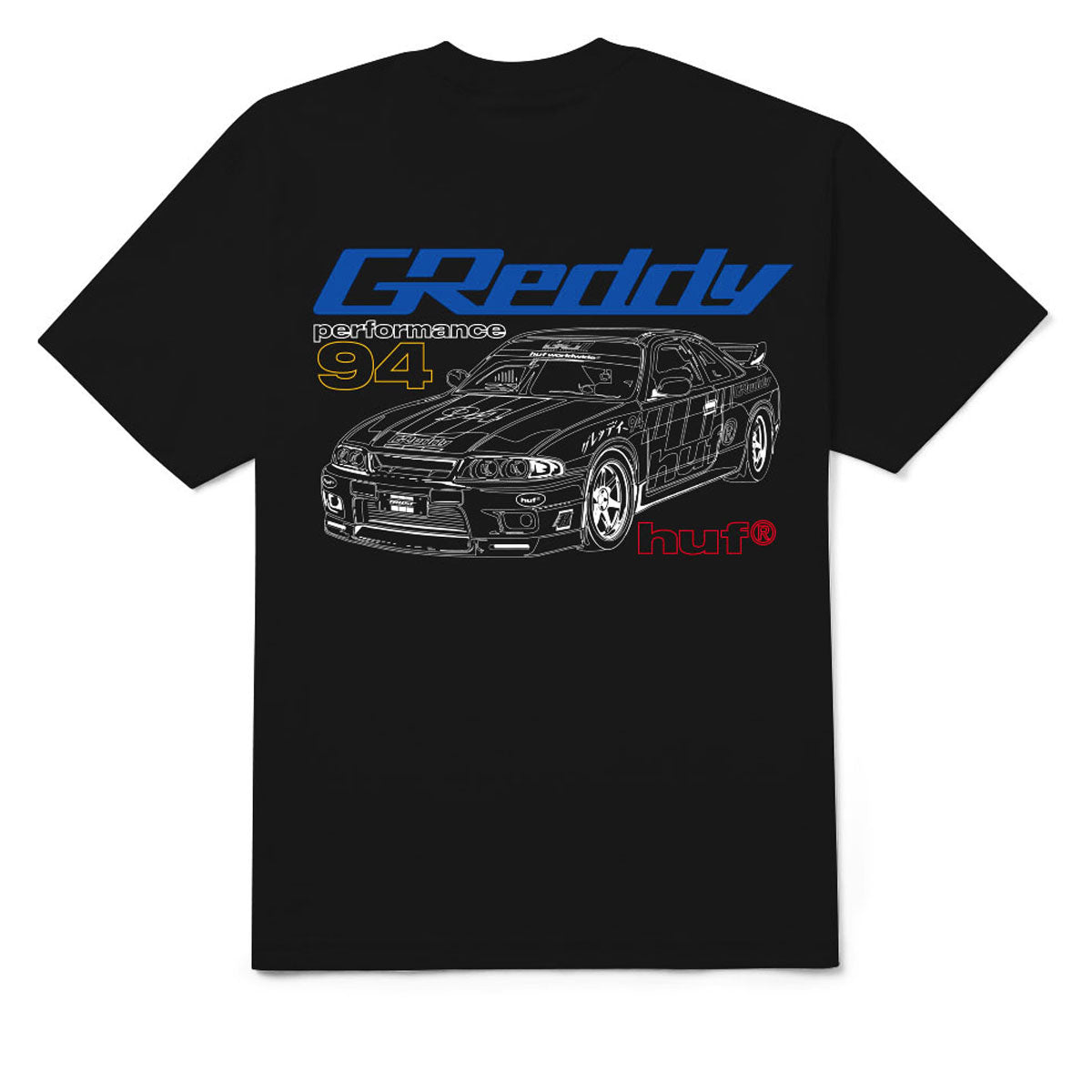 HUF x Greddy Diagram T-Shirt - Black image 2