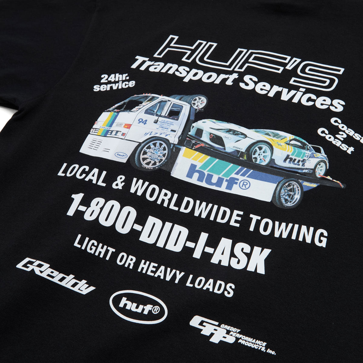 HUF x Greddy Tow T-Shirt - Black image 4