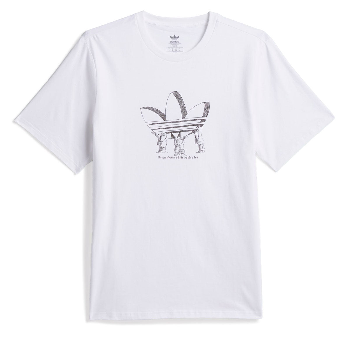 Adidas Trefoil Lift T-Shirt - White/Dark Brown image 1