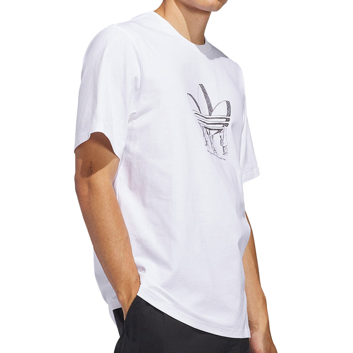 Adidas Trefoil Lift T-Shirt - White/Dark Brown image 2