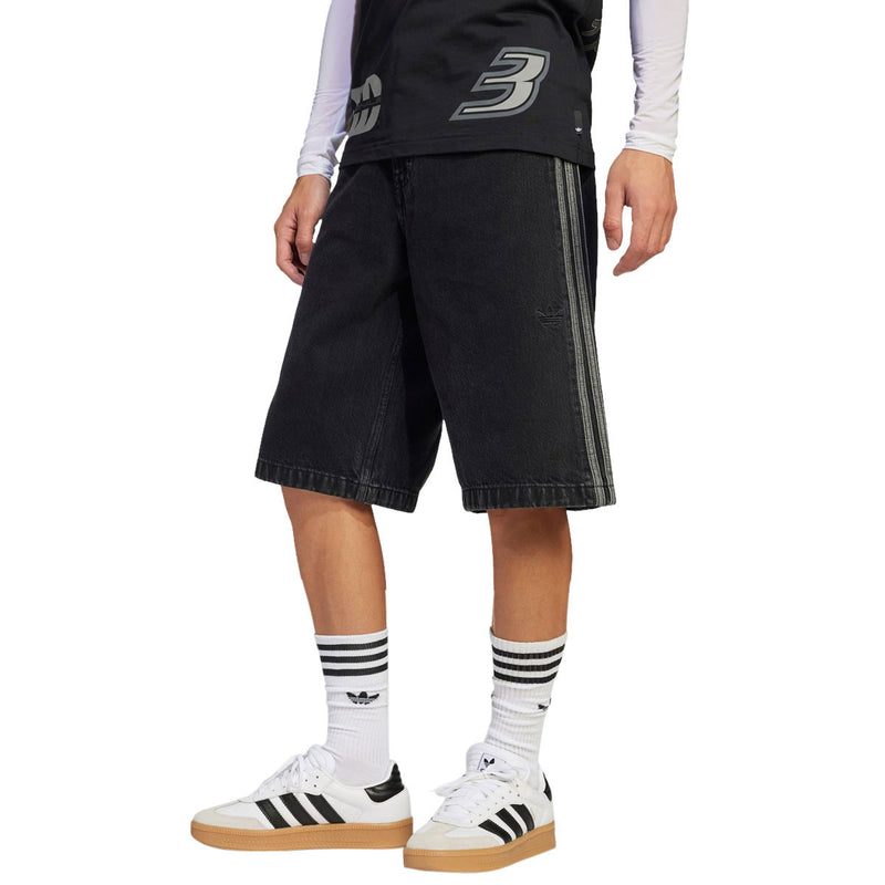 Adidas Denim Firebird Shorts - True Black Denim