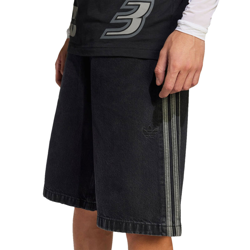 Adidas Denim Firebird Shorts - True Black Denim