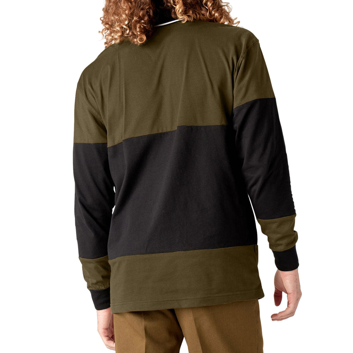 Dickies Rugby Long Sleeve Polo Shirt - Dark Olive image 2