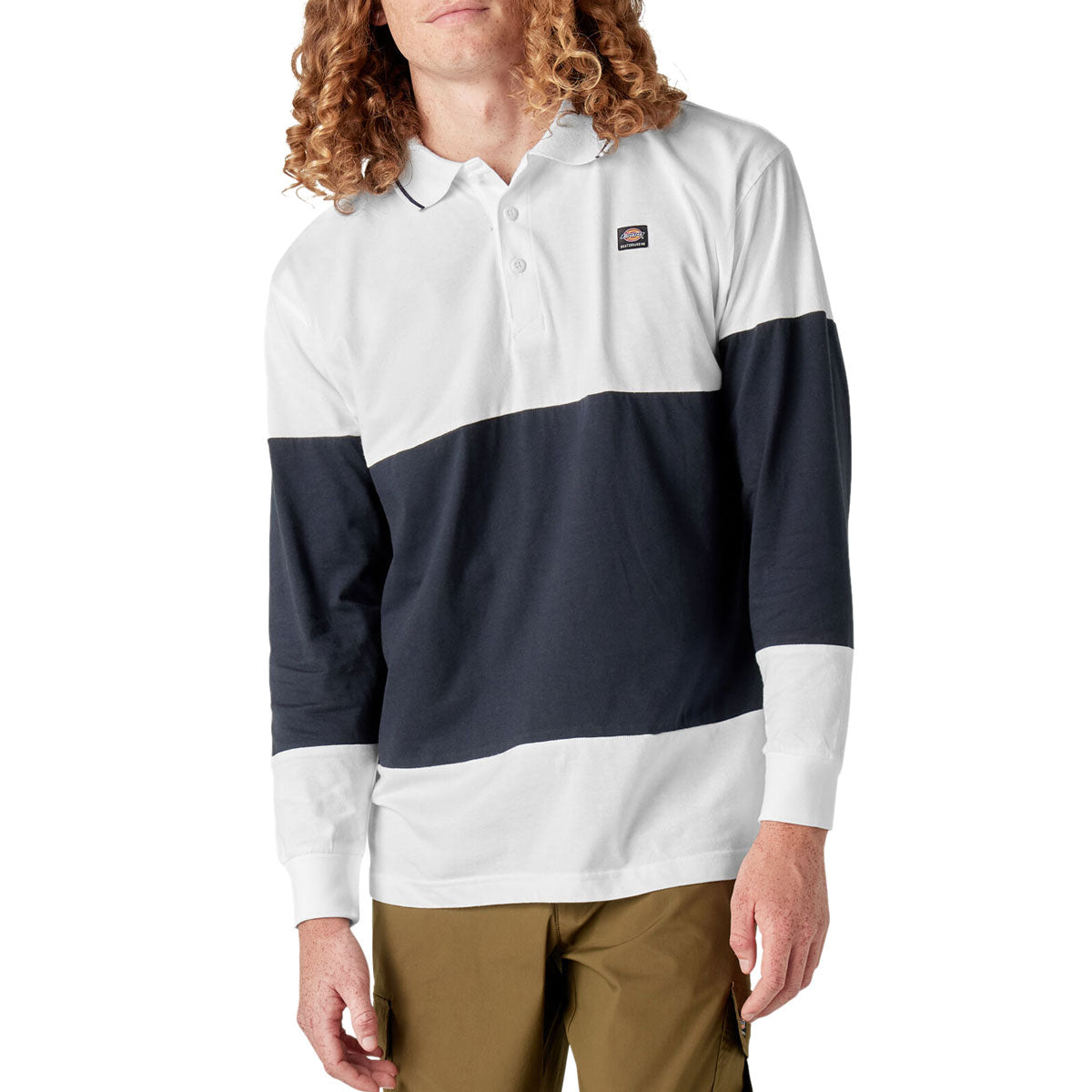 Dickies Rugby Long Sleeve Polo Shirt - White image 1