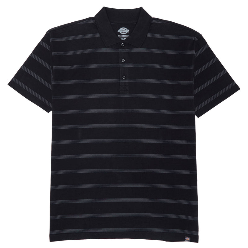 Dickies Skate Temp-IQ Christainburg Polo Shirt - Black Tonal Tri Stripe