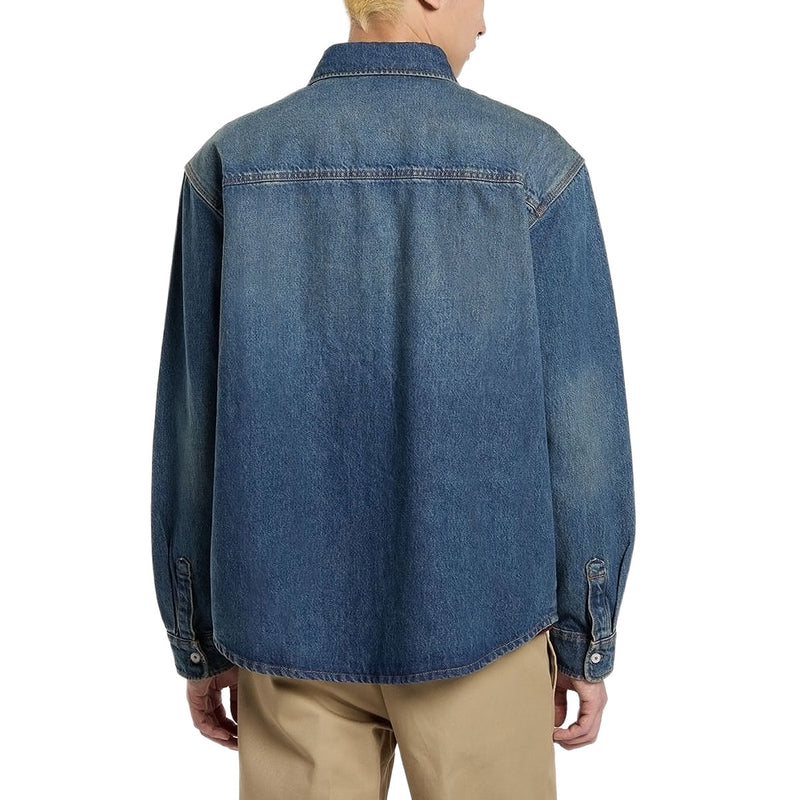 Dickies Mechanic Denim Long Sleeve Shirt - Khaki Tinited Blue