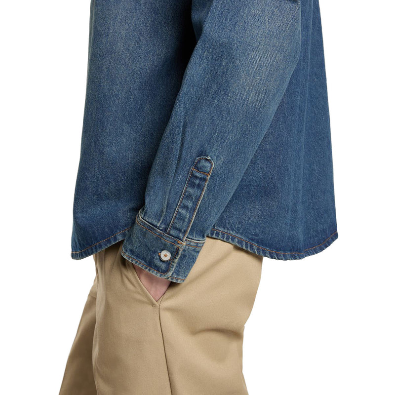 Dickies Mechanic Denim Long Sleeve Shirt - Khaki Tinited Blue