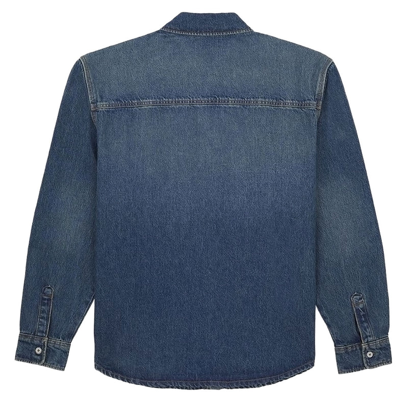 Dickies Mechanic Denim Long Sleeve Shirt - Khaki Tinited Blue
