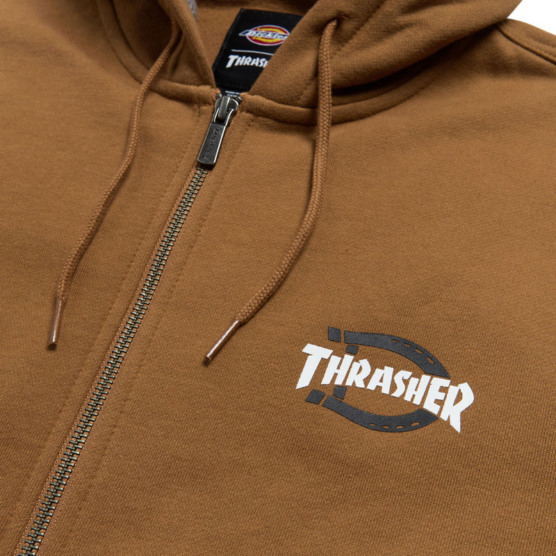 Dickies x Thrasher Zip Up Hoodie - Brown Duck