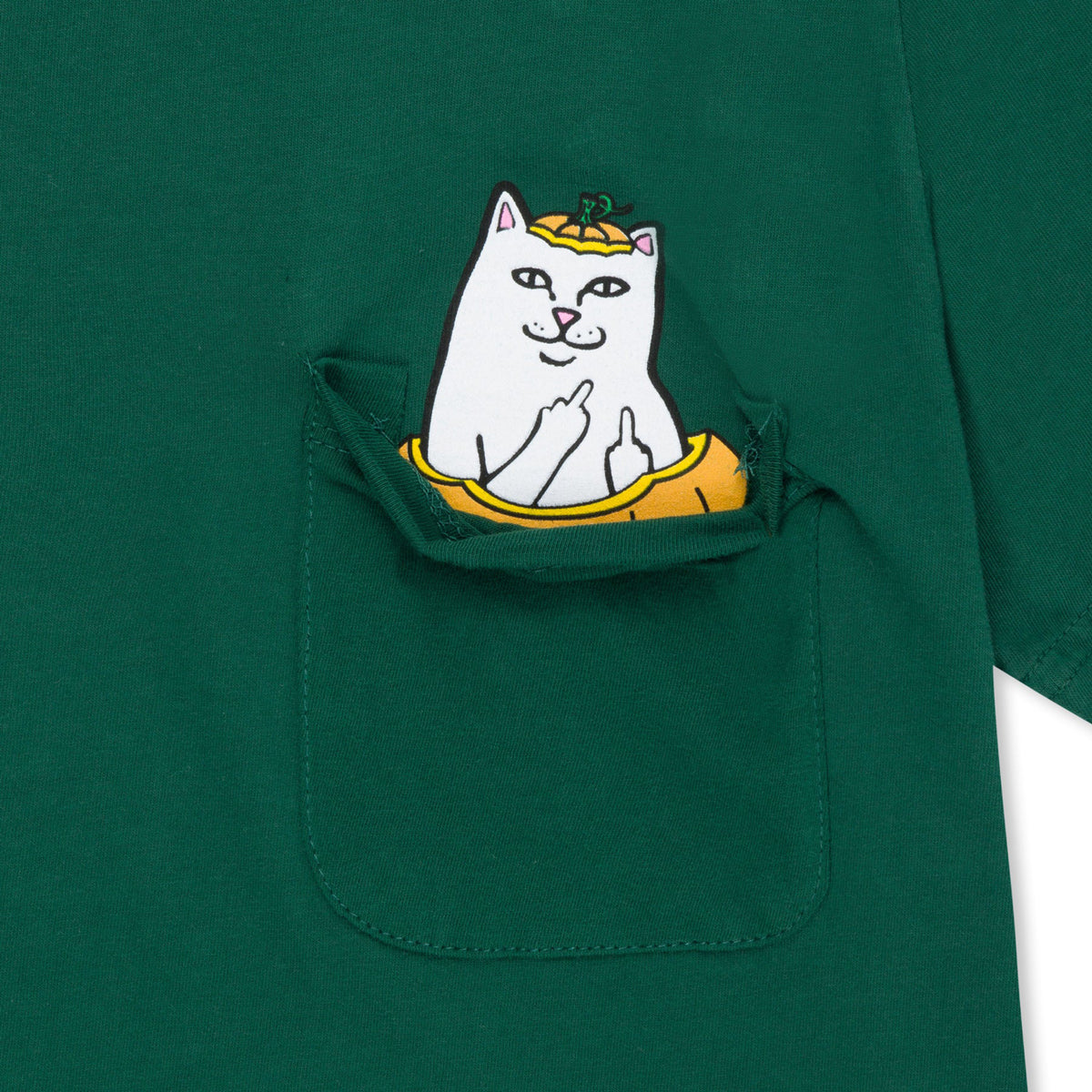 RIPNDIP Pumpkin Nerm Pocket T-Shirt - Hunter Green image 2