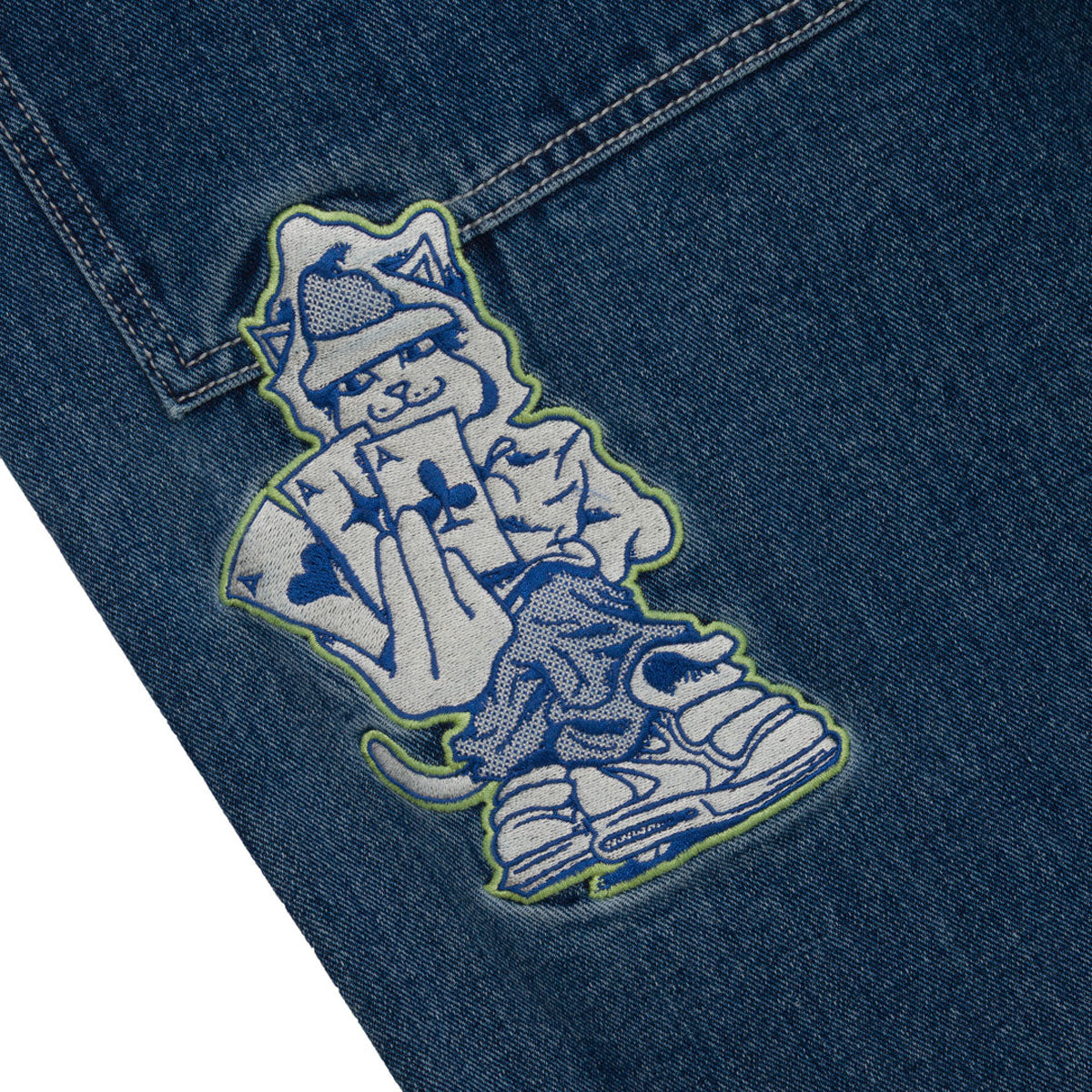 RIPNDIP Ace Ultra Wide Leg Pants - Medium Wash image 3