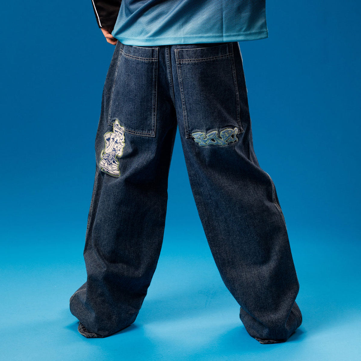 RIPNDIP Ace Ultra Wide Leg Pants - Medium Wash image 5
