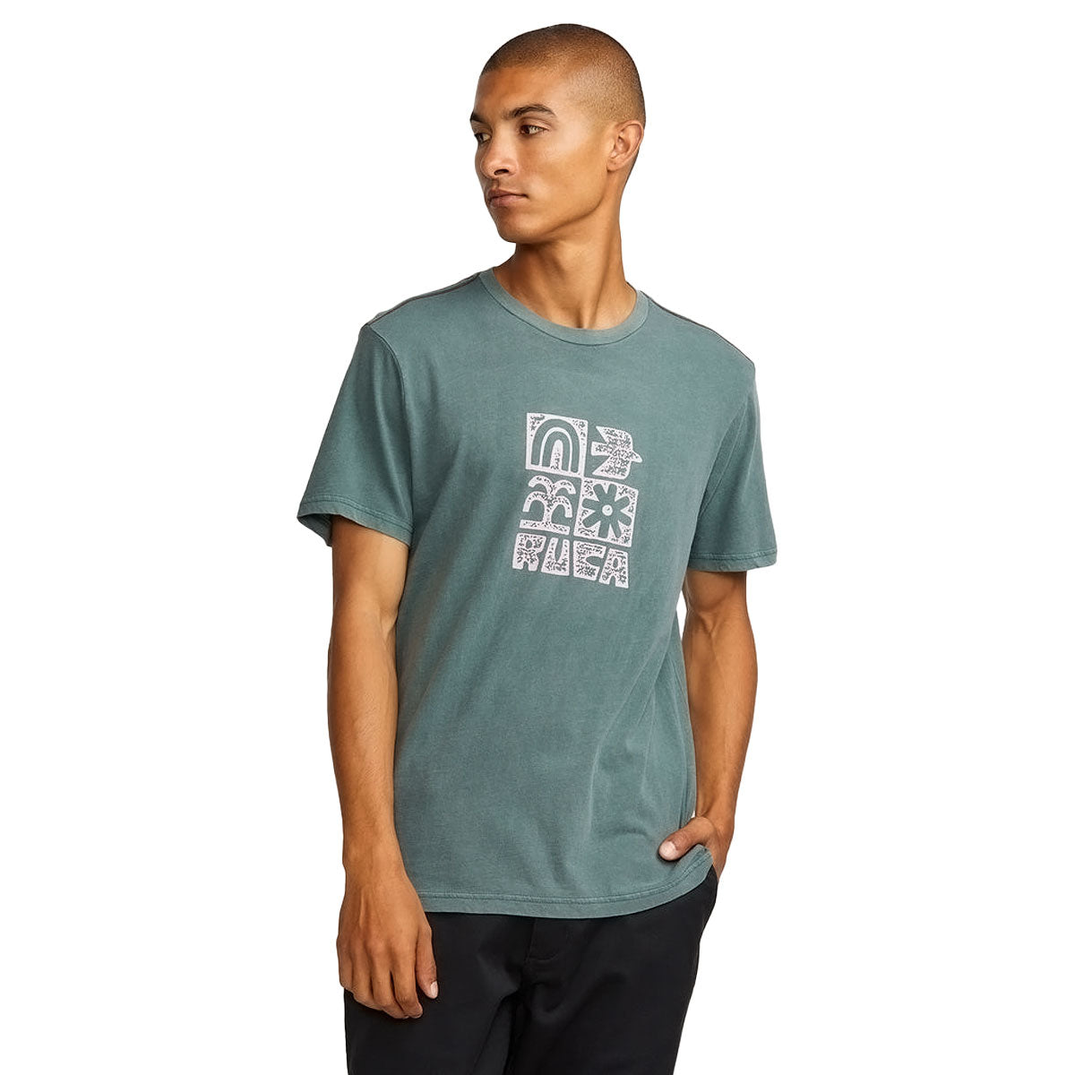 RVCA Mosaic T-Shirt - Balsam Green image 2
