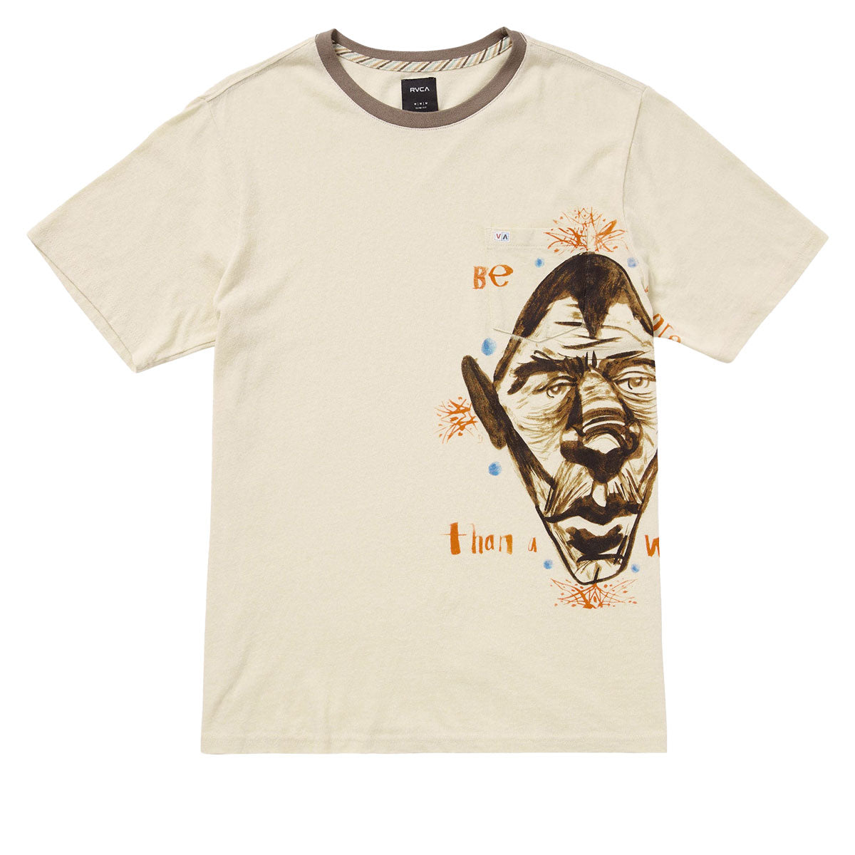 RVCA Jacobs Archive Pocket T-Shirt - Cream image 1