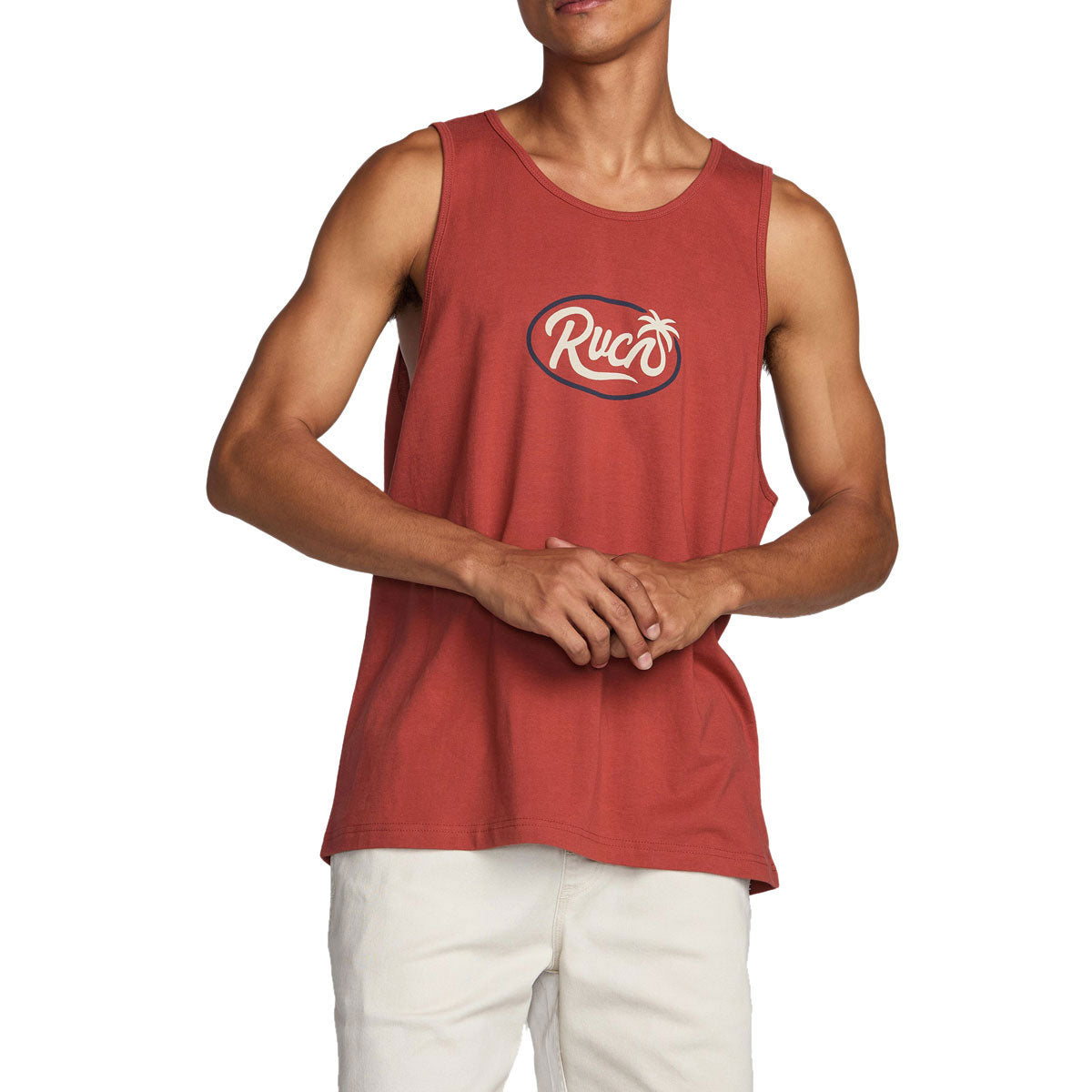RVCA Frond Script Tank Top - Dusty Red image 2
