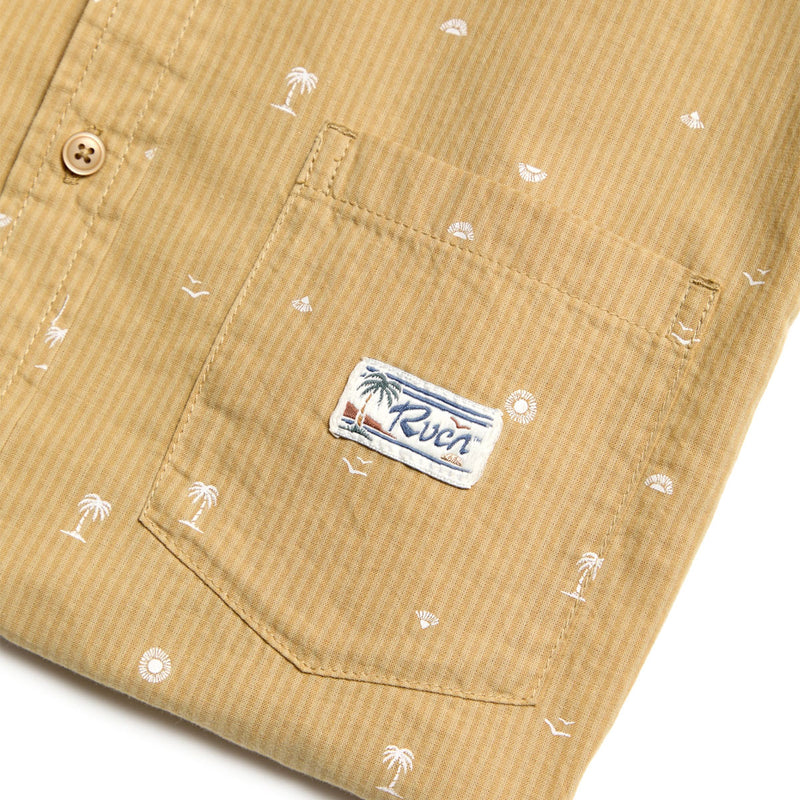 RVCA Exotica Seersucker Shirt - Ochre