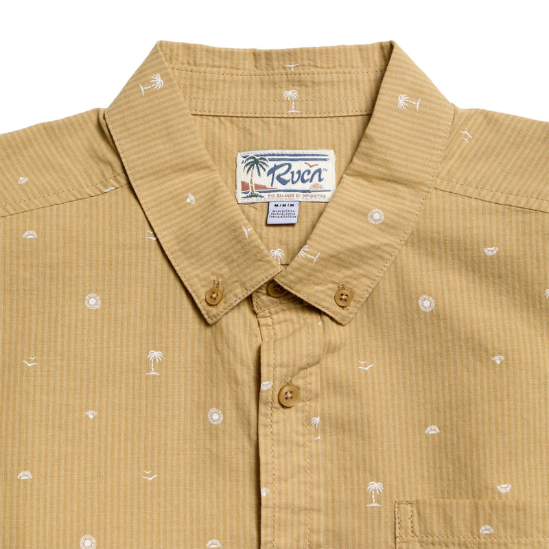 RVCA Exotica Seersucker Shirt - Ochre