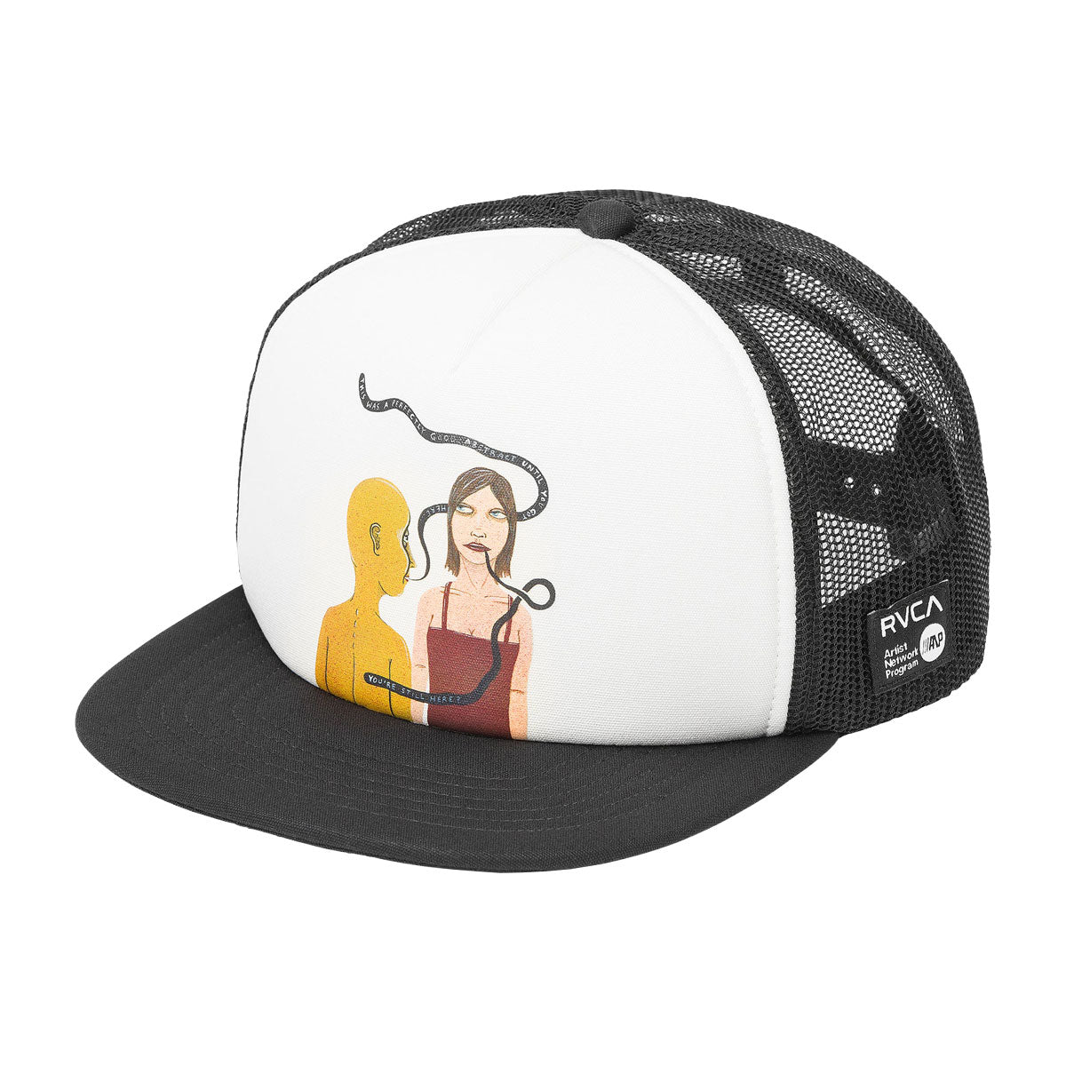 RVCA Youre Still Here Foamy Trucker Hat - White/Black image 1