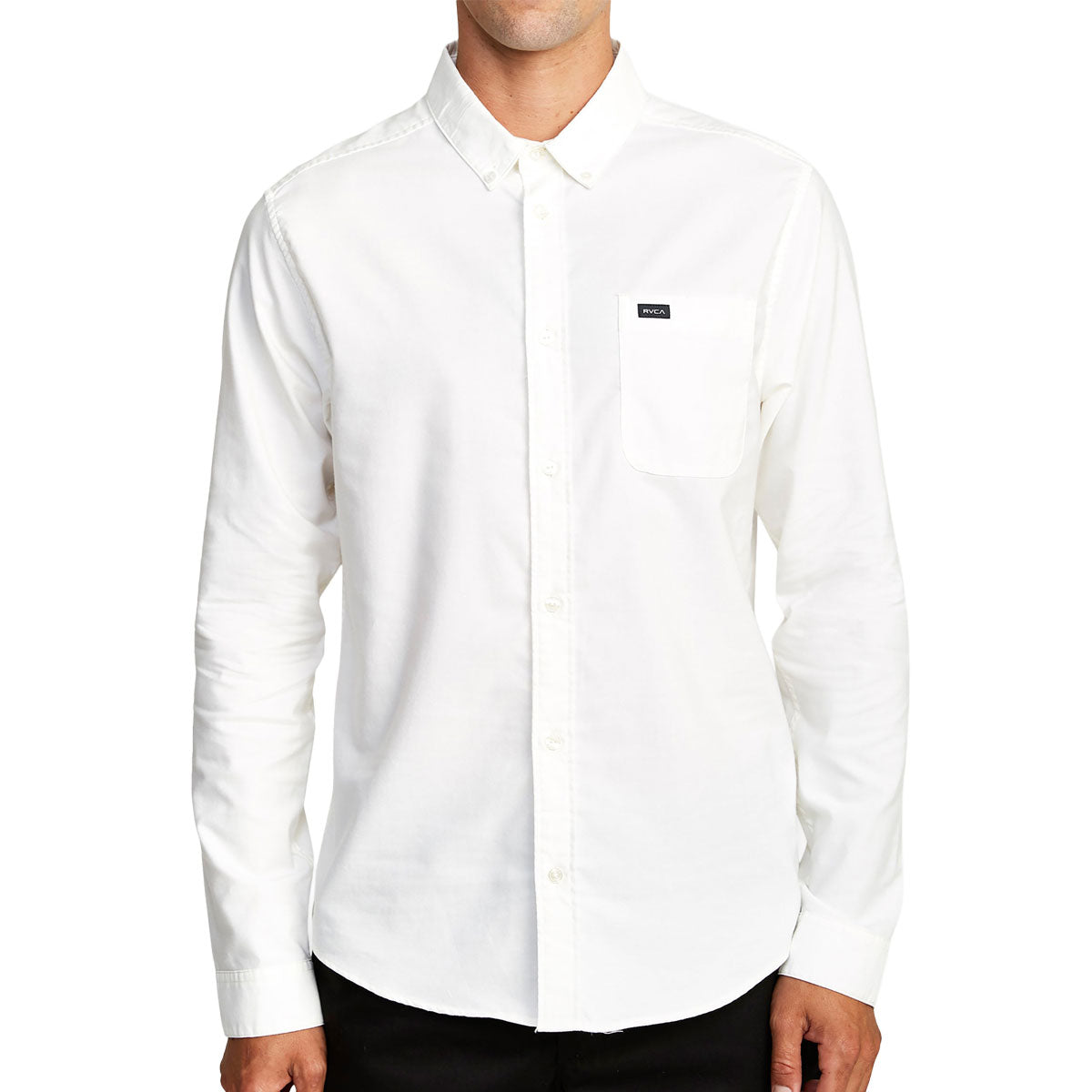 RVCA Thatll Do Stretch Long Sleeve Woven Shirt - White II image 1