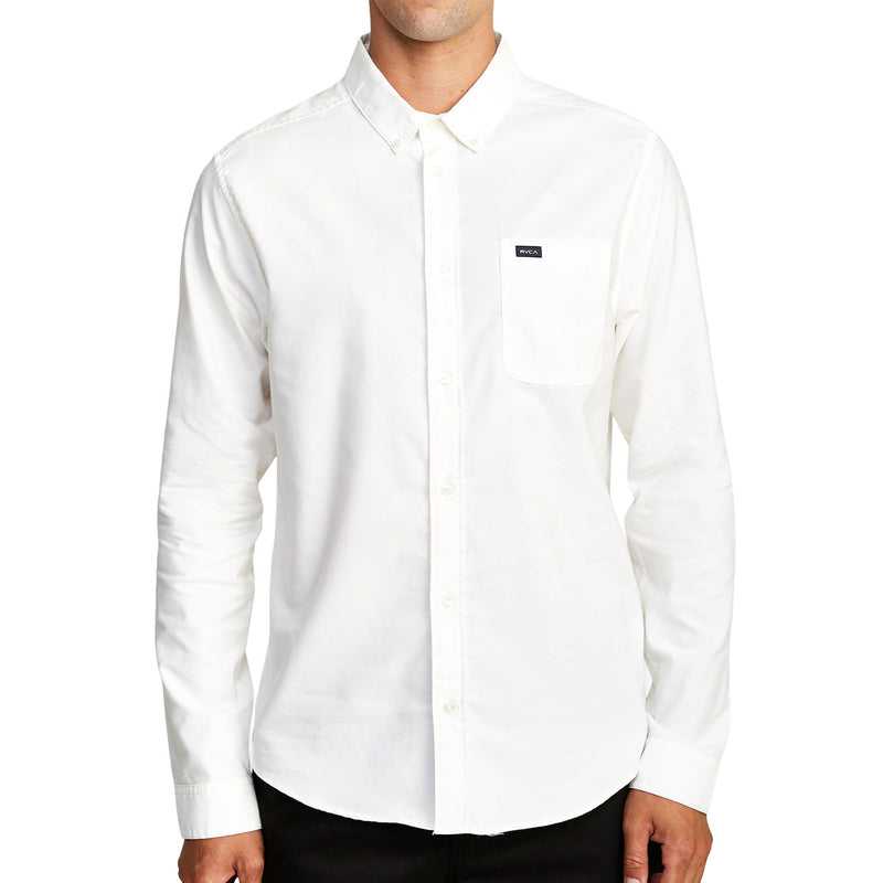 RVCA Thatll Do Stretch Long Sleeve Woven Shirt - White II