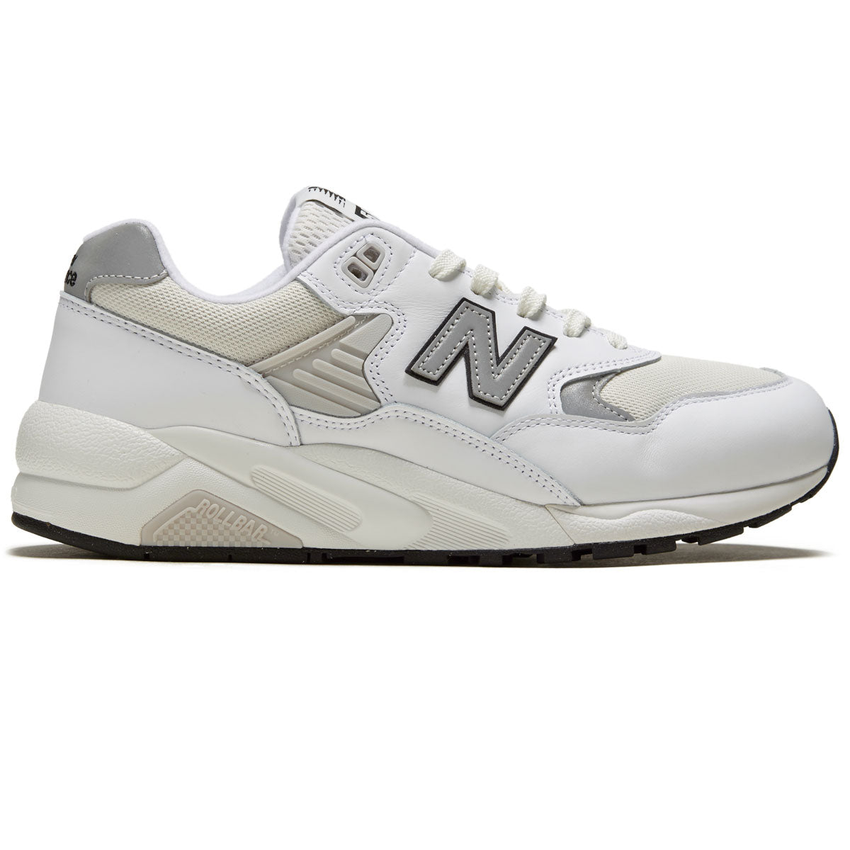 New Balance 580 Shoes - White/Sea Salt/ Silver Metallic – CCS