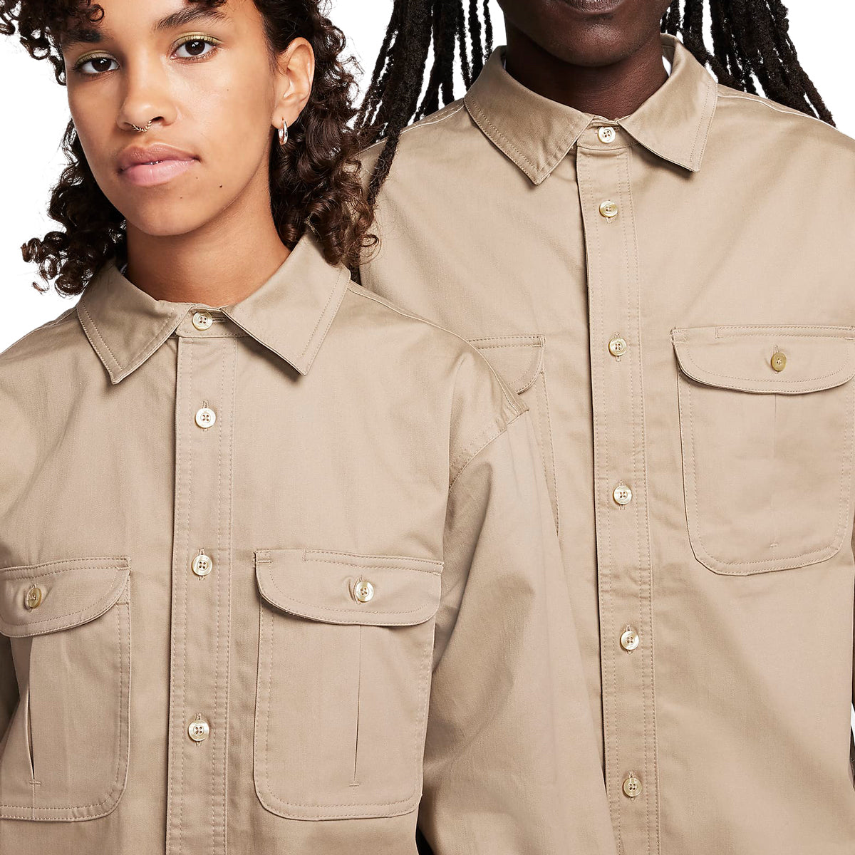 Nike SB Tanglin Button Up Woven Long Sleeve Shirt - Khaki image 4