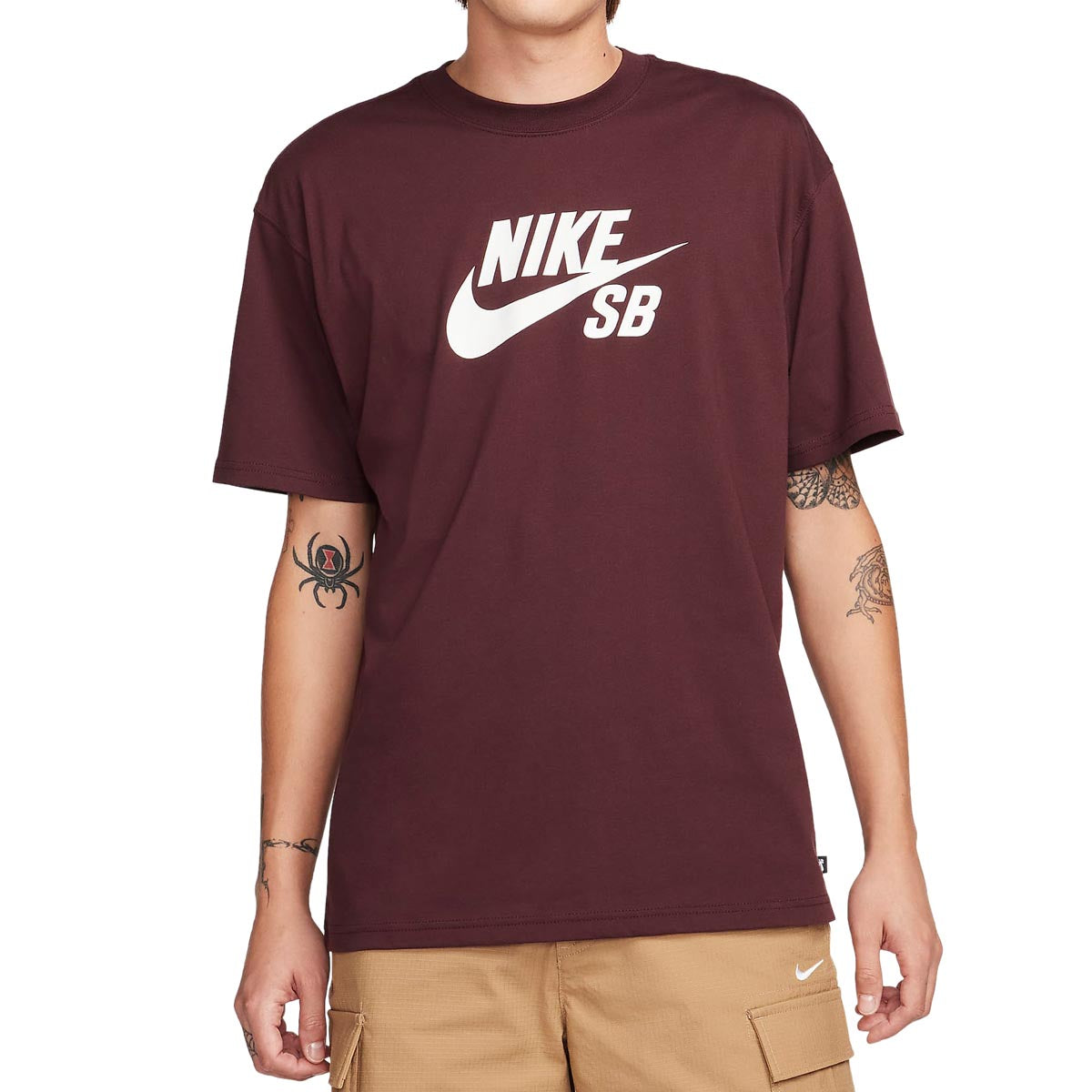 Nike SB Logo T-Shirt - Burgundy Crush/White – CCS