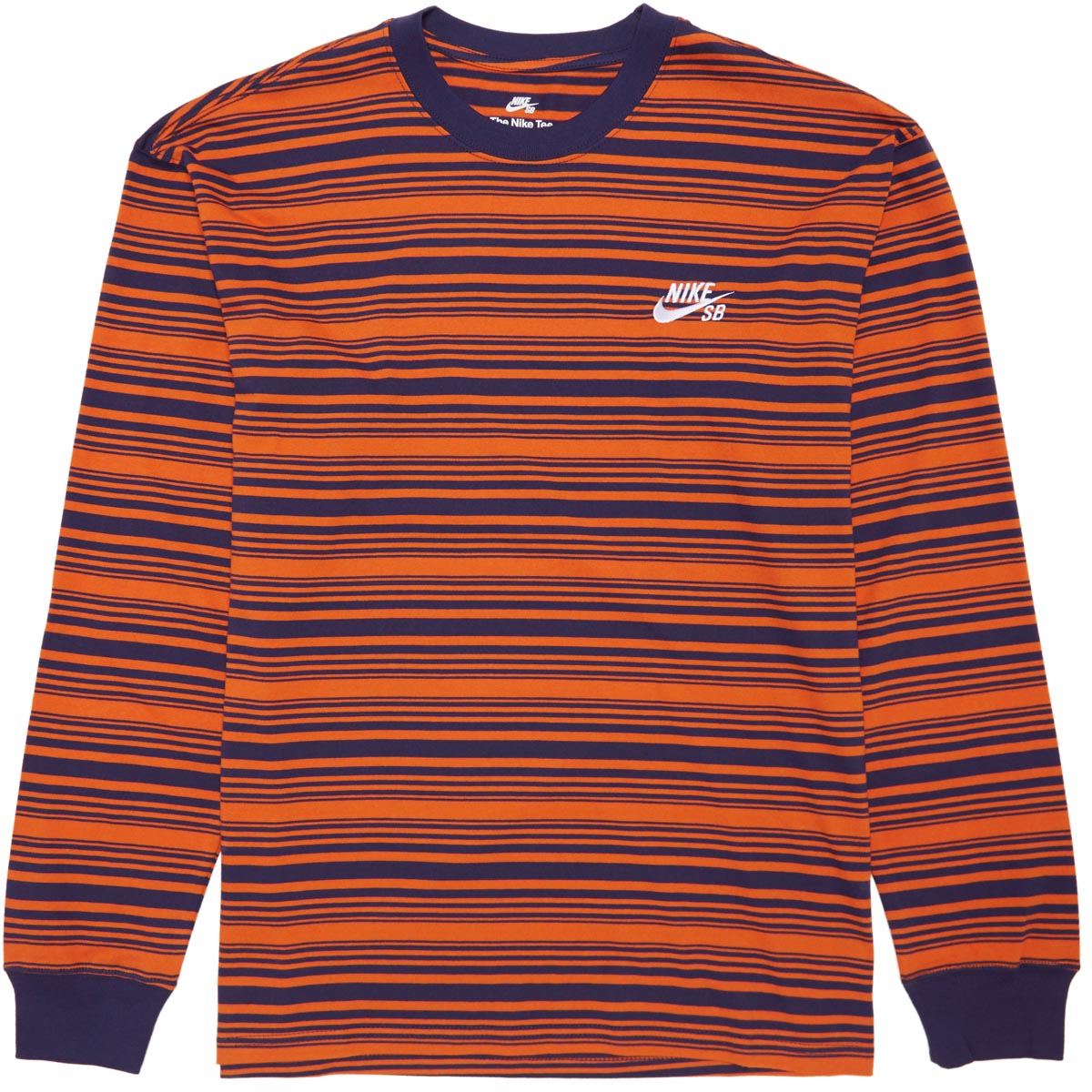 Nike SB Long Sleeve Striped T-Shirt - Purple Ink/Campfire Orange image 1