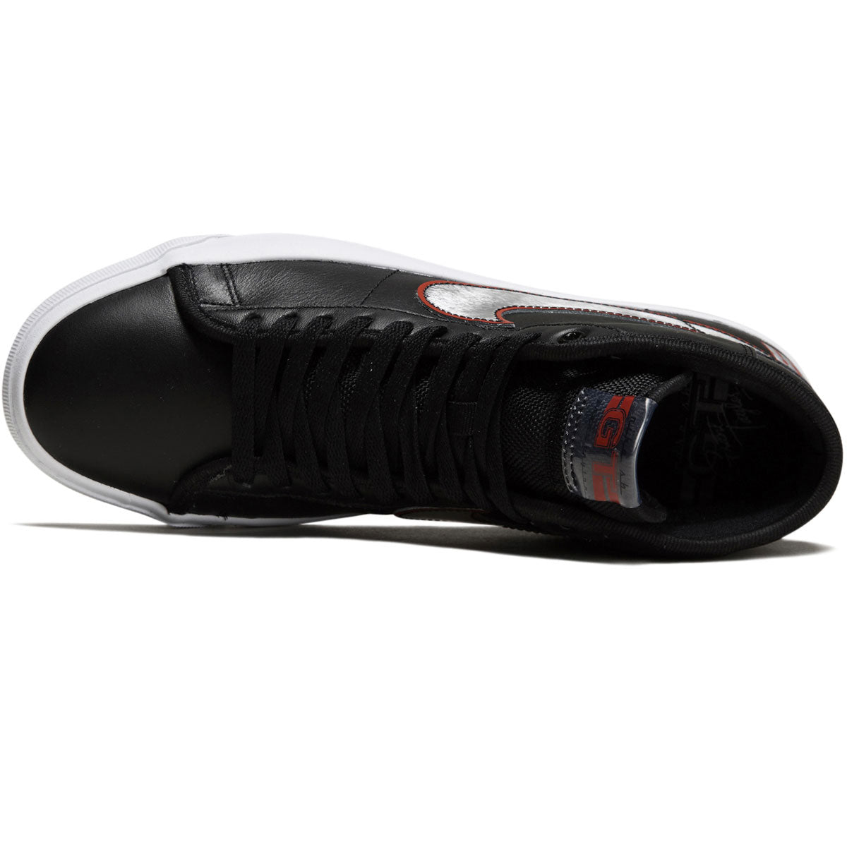 Nike SB Zoom Blazer Mid Pro GT Shoes - Black/Metallic Silver/University Red image 3